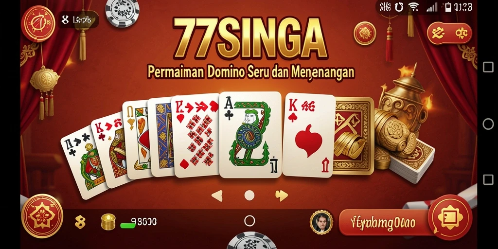 Tampilan gameplay seru dalam permainan Domino 77SINGA.