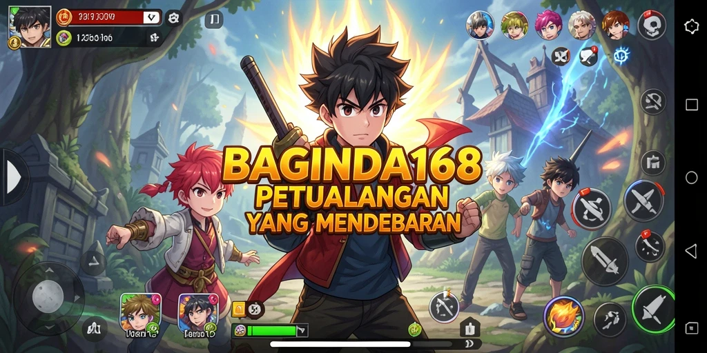 Tangkapan layar BAGINDA168 menampilkan karakter anime yang beraksi dalam petualangan.