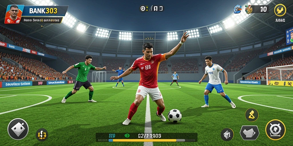 Tangkapan layar menunjukkan aksi seru dalam game olahraga BANK303.
