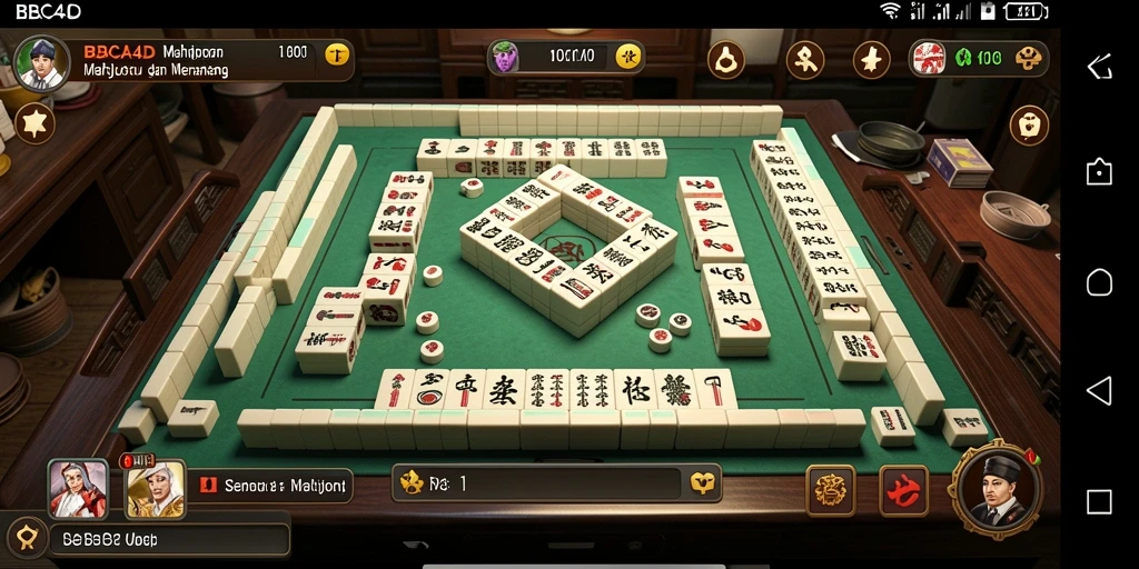 Tampilan gameplay Mahjong dalam aplikasi BBCA4D yang menarik.