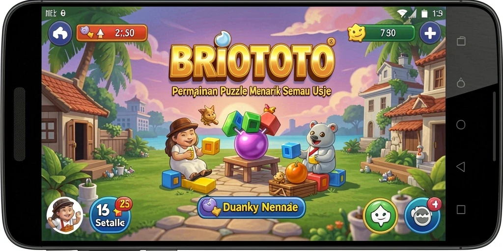 Tampilan gameplay <strong>BRIOTOTO</strong> yang menarik dengan berbagai teka-teki.