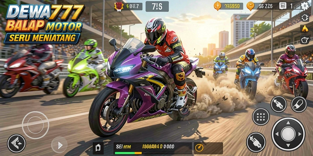 Gameplay seru dalam balapan motor DEWA777.