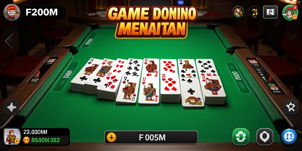 Tampilan gameplay F200M yang menarik dan seru dengan tema Domino.