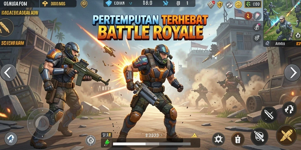 Tangkapan layar gameplay seru di FO8 dengan aksi Battle Royale.