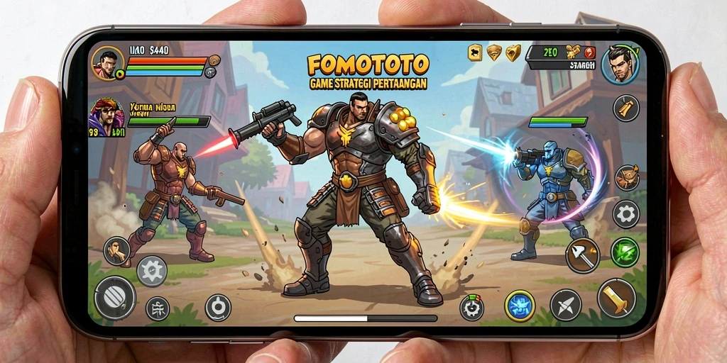 Tampilan menarik dari gameplay FOMOTOTO yang menampilkan pertarungan strategis.