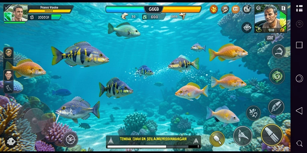 Gameplay seru menangkap ikan di G668 dengan banyak variasi ikan.