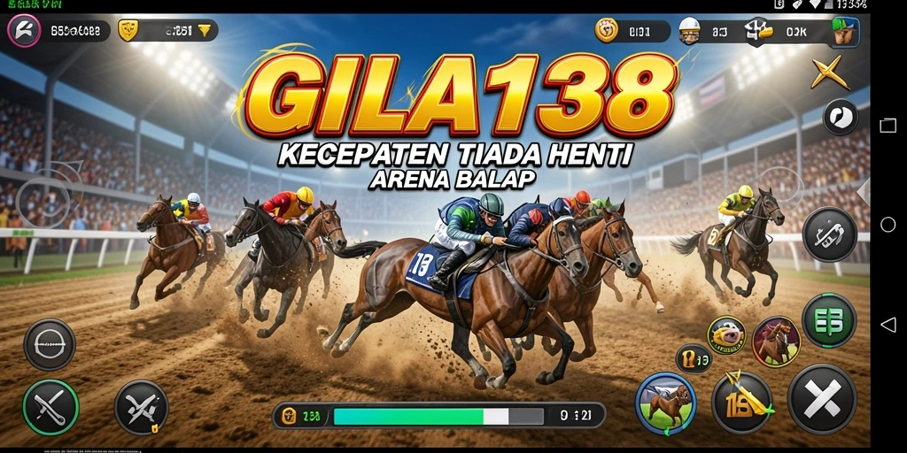 Gameplay GILA138 yang intens saat balapan di lintasan.