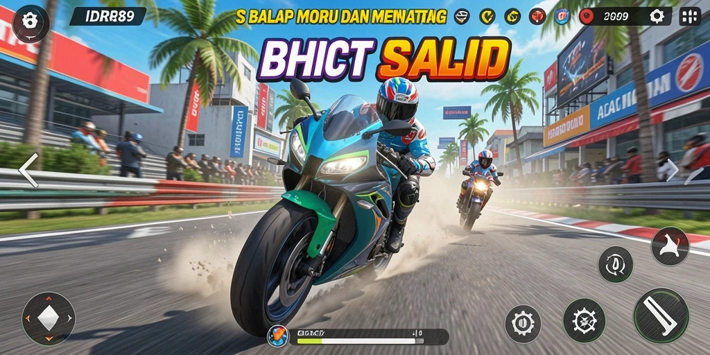 Tampilan utama IDR89 dengan aksi balapan motor yang mendebarkan.