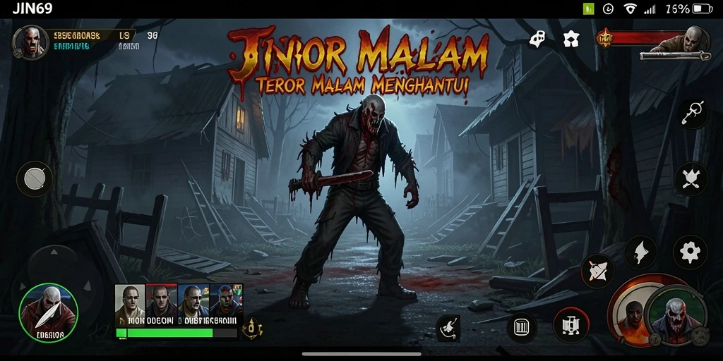 Skrinsut permainan JIN69 menampilkan suasana Horror yang mencekam.