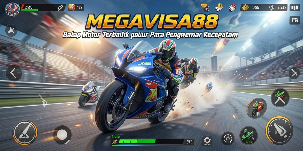 Tampak menegangkan saat balapan di lintasan dengan kecepatan tinggi.