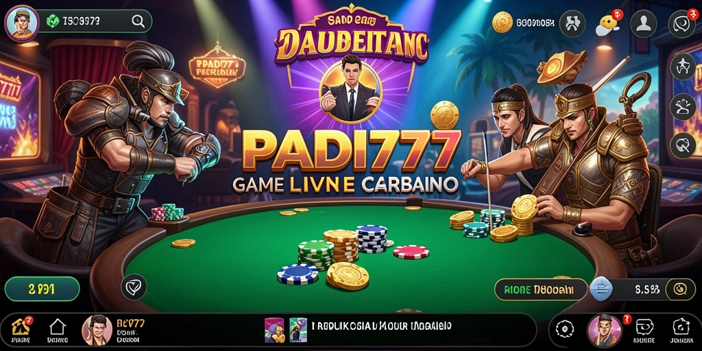 Tampilan utama gameplay PADI777 menampilkan dealer langsung dan interaksi pemain.