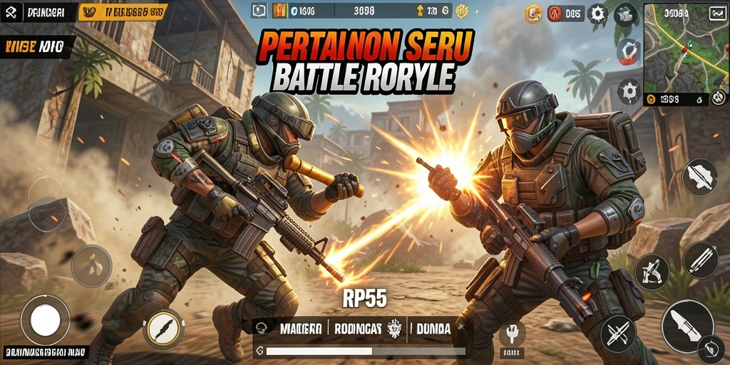 Gameplay seru RP55 dalam aksi Battle Royale.