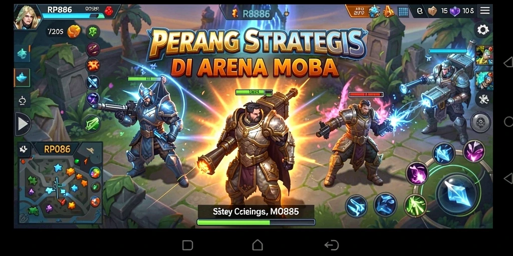 Gameplay seru RP886 dengan pertarungan tim yang mendebarkan.