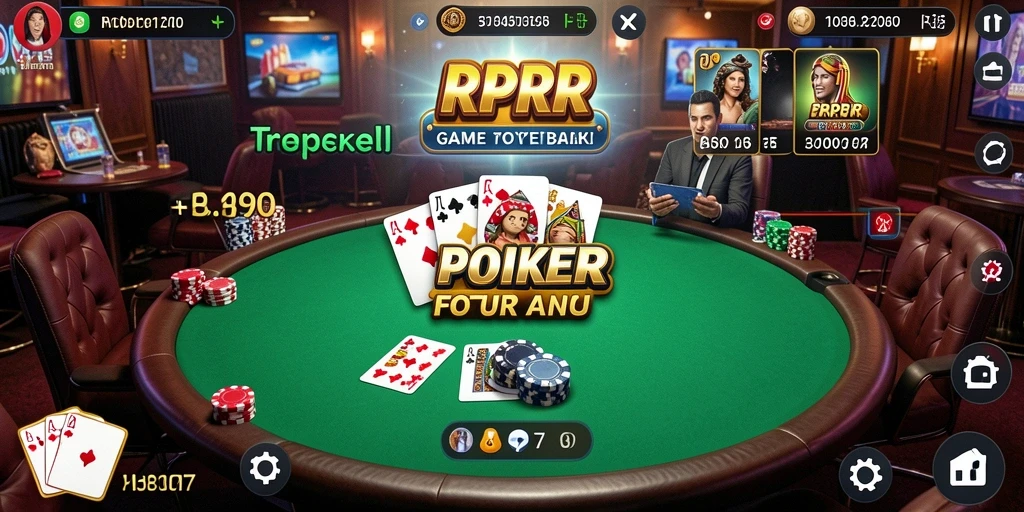 Tampilan utama permainan Poker dalam RPRR yang menggambarkan aksi seru.
